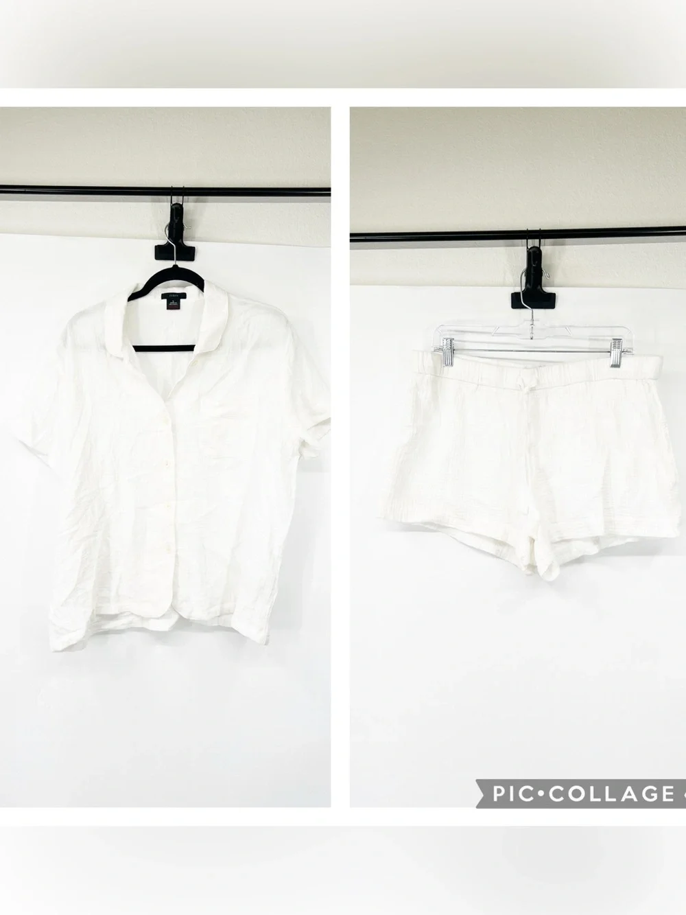 J. Crew Soft Gauze Short-Sleeve Pajama Set in White